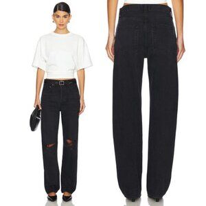 AGOLDE Kelly High Rise Relaxed Straight Jeans Size 32 Fuse Black